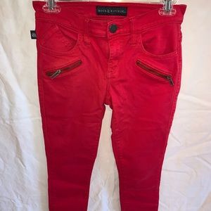 Rock & Republic pink zipper pocket jeans